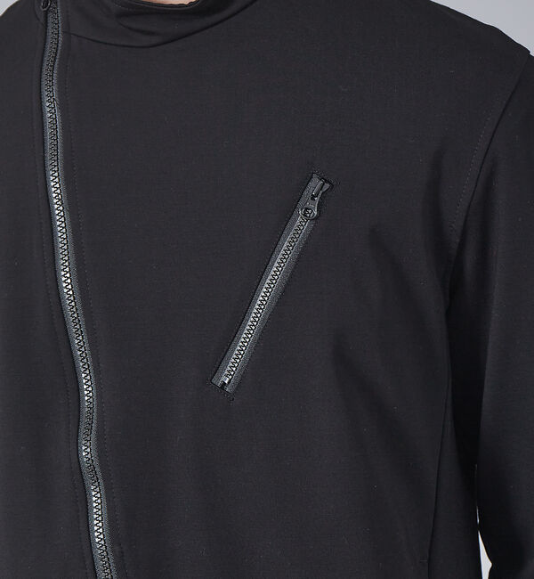 ABAHOUSE「ジャージー セミダブル ライダース ブルゾン」|ライダースジャケット|