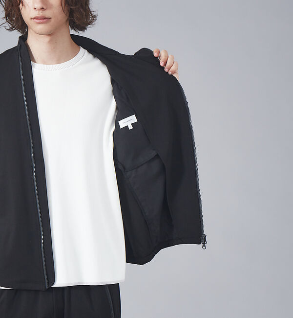 ABAHOUSE「ジャージー セミダブル ライダース ブルゾン」|ライダースジャケット|