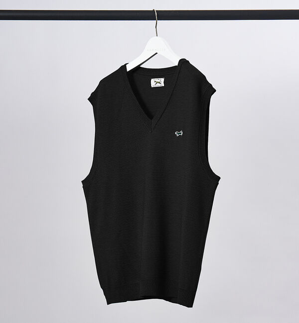 ABAHOUSE「【PENNEY'S / ペニーズ】THE FOX Vネック ニット ベスト」|ベスト・ジレ|ブラック