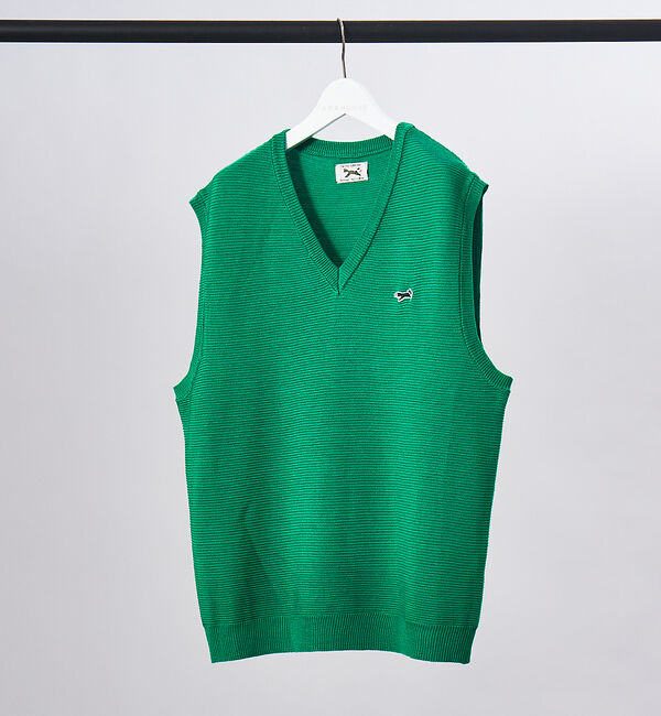 ABAHOUSE「【PENNEY'S / ペニーズ】THE FOX Vネック ニット ベスト」|ベスト・ジレ|グリーン