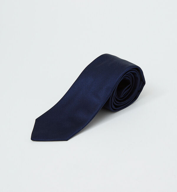 ABAHOUSE「【定番】シルク 無地 ネクタイ」|ネクタイ・蝶ネクタイ|ネイビー