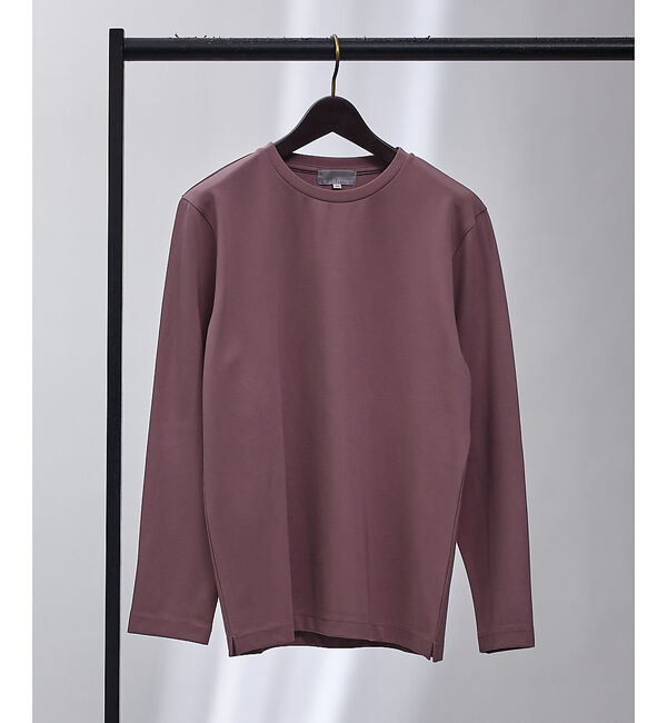 ABAHOUSE「【クルーネック】ポンチ 長袖 Tシャツ」|Tシャツ・カットソー|スモークピンク