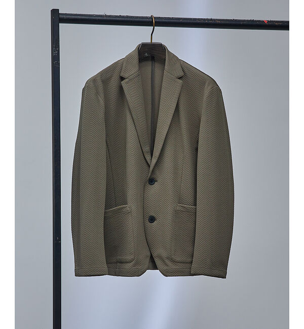 ABAHOUSE「【セットアップ対応】フクレジャガード へリンボーン柄 ジャケット」|テーラードジャケット|モカ