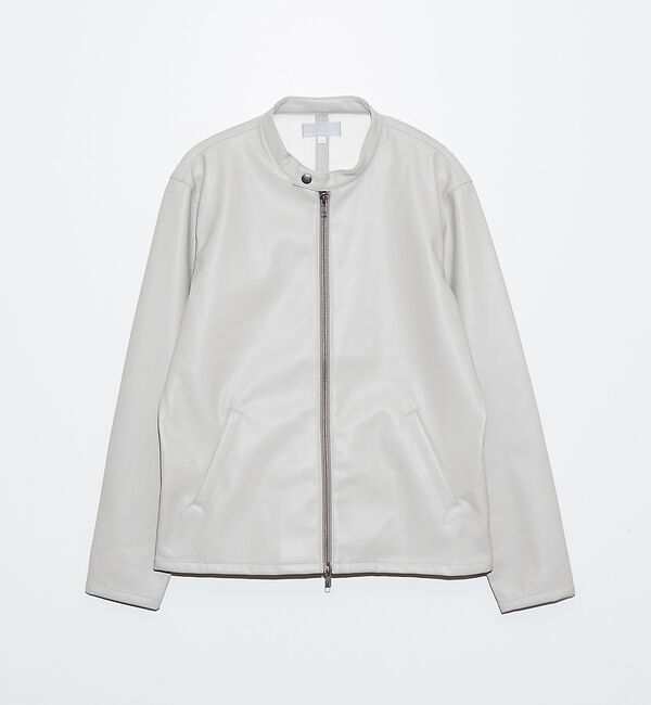 ABAHOUSE「ネオレザーポンチ ライダースジャケット」|ライダースジャケット|グレー系その他1