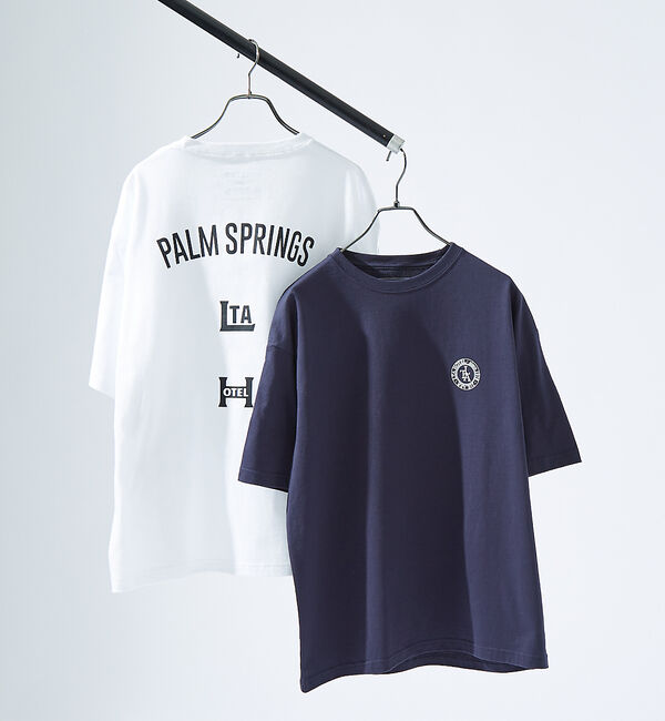 ABAHOUSE「バックプリント グラフィック 半袖Tシャツ/オーバーサイズ/LE TRIO AB」|Tシャツ・カットソー|