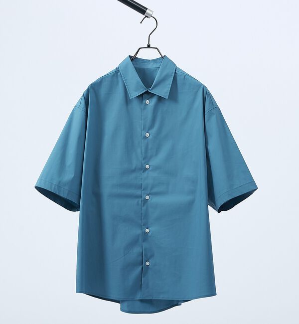 ABAHOUSE「ストレッチコットン レギュラーカラー リラックス半袖シャツ / オーバーサイズ【」|シャツ・ブラウス|