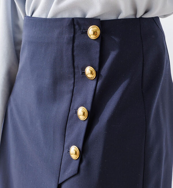 Rouge vif「【セットアップ対応】ラッププリーツボタンスカート」|スカート|