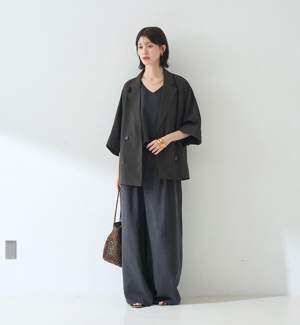 Rouge vif「撥水ドルマンハーフスリーブジャケット」|テーラードジャケット|