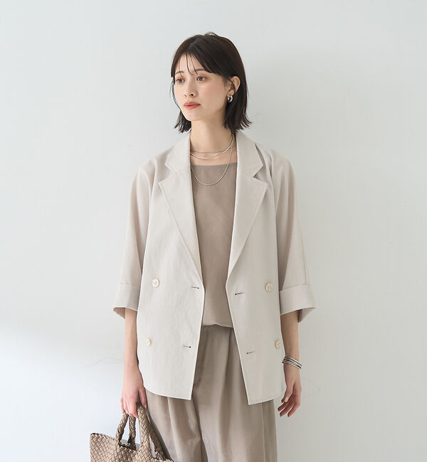 Rouge vif「撥水ドルマンハーフスリーブジャケット」|テーラードジャケット|