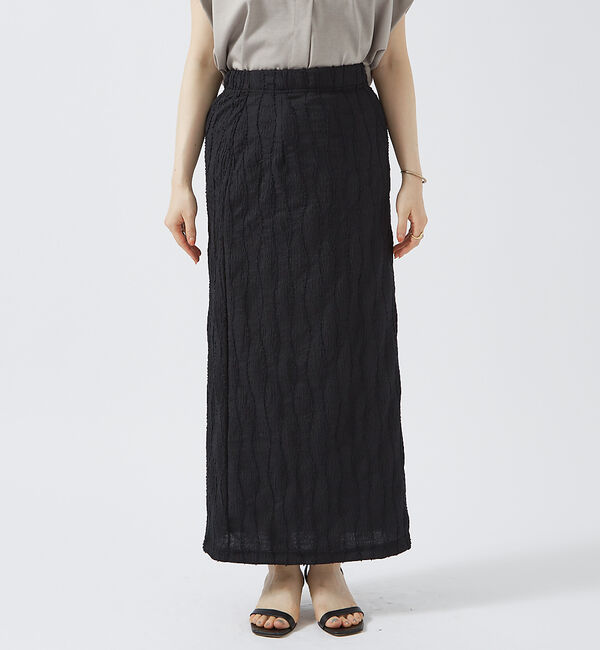 Rouge vif「カットジャガードタイトスリットスカート」|スカート|