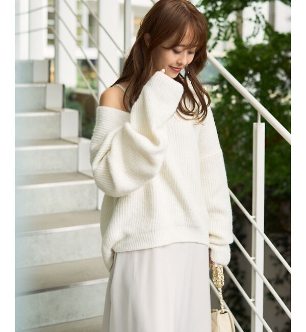 Rouge vif「【一部店舗限定】【2点セット】Vネックニット&times;キャミワンピセット」|ワンピース|