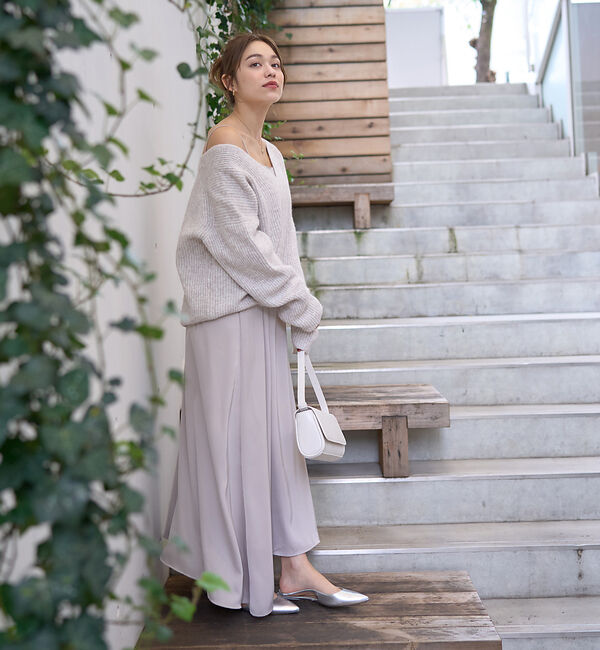 Rouge vif「【一部店舗限定】【2点セット】Vネックニット&times;キャミワンピセット」|ワンピース|