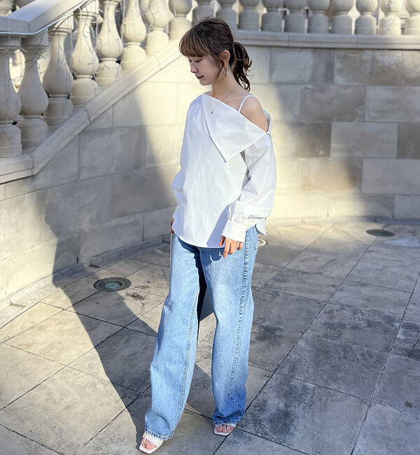 Rouge vif「【一部店舗限定】アシメオフショルブラウス」|シャツ・ブラウス|