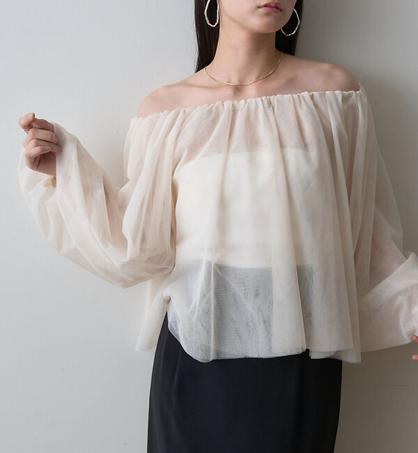 Rouge vif「【一部店舗限定】3wayオフショルチュールブラウス」|シャツ・ブラウス|アイボリー