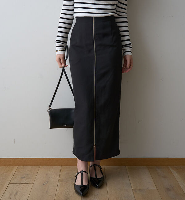 Rouge vif「【一部店舗限定】フロントZIPストレッチハイウエストスカート」|スカート|