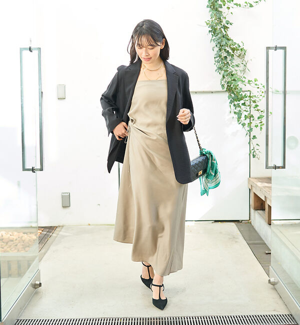 Rouge vif「アシメドレープキャミワンピース」|ワンピース|