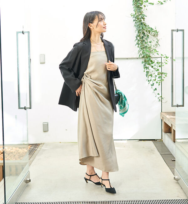 Rouge vif「アシメドレープキャミワンピース」|ワンピース|