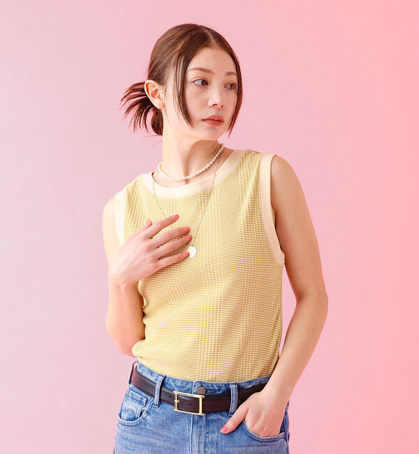 Rouge vif「【JOHNBULL/ジョンブル】クールタッチ ランダムテレコ タンクトップ /」|キャミソール|