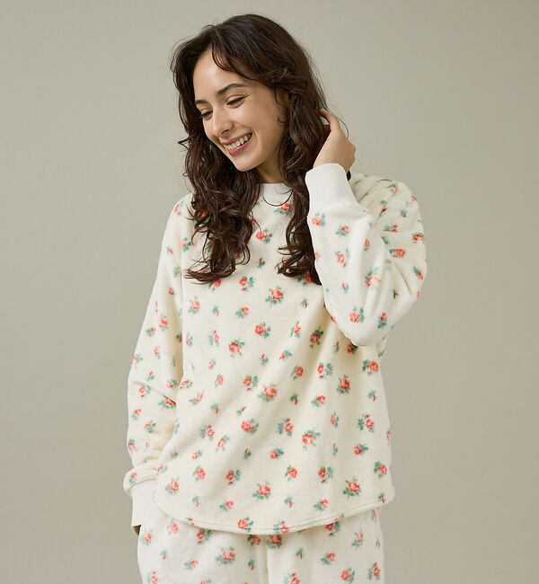 Rouge vif「【JEMORGAN / ジェーイーモーガン】フリース花柄長袖＆パンツ＆巾着3点セ」|スウェット・ジャージ|ピンク