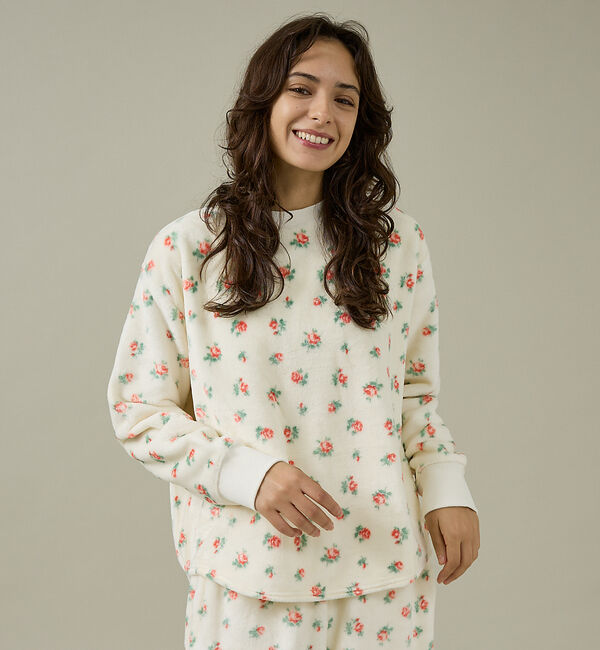 Rouge vif「【JEMORGAN / ジェーイーモーガン】フリース花柄長袖＆パンツ＆巾着3点セ」|スウェット・ジャージ|