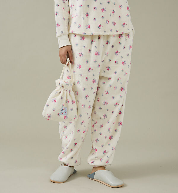 Rouge vif「【JEMORGAN / ジェーイーモーガン】フリース花柄長袖＆パンツ＆巾着3点セ」|スウェット・ジャージ|