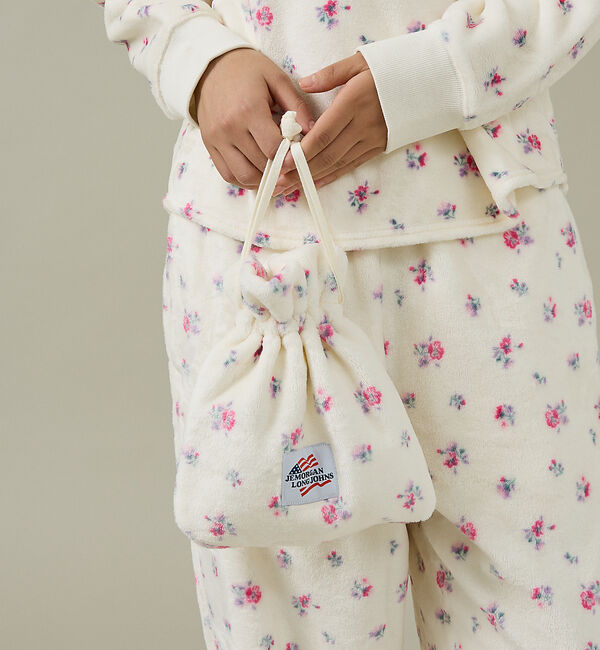 Rouge vif「【JEMORGAN / ジェーイーモーガン】フリース花柄長袖＆パンツ＆巾着3点セ」|スウェット・ジャージ|