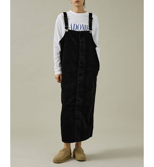 Rouge vif「【157&times;WOADBLUE】オーバーオールスカート/デニム/コットン【WEB限定」|スカート|ブラック