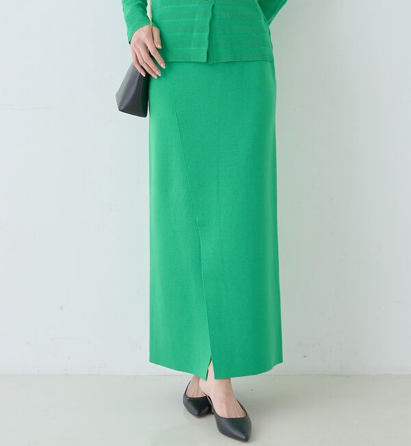 Rouge vif「【セットアップ対応】ミラノリブニットスリットラップスカート」|スカート|