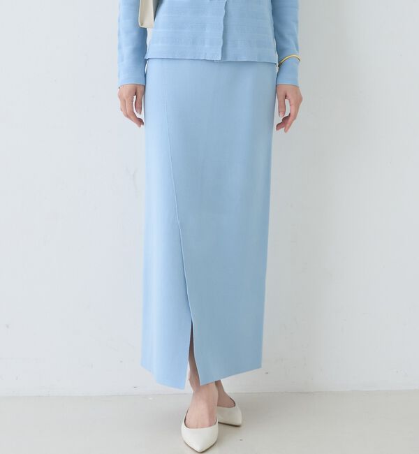 Rouge vif「【セットアップ対応】ミラノリブニットスリットラップスカート」|スカート|