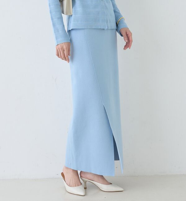 Rouge vif「【セットアップ対応】ミラノリブニットスリットラップスカート」|スカート|