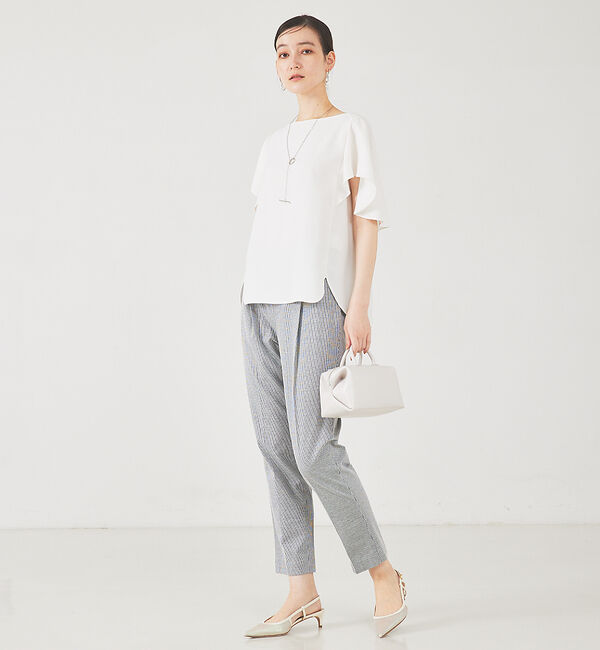 qualite「サッカーストライプタックテーパードパンツ」|その他|