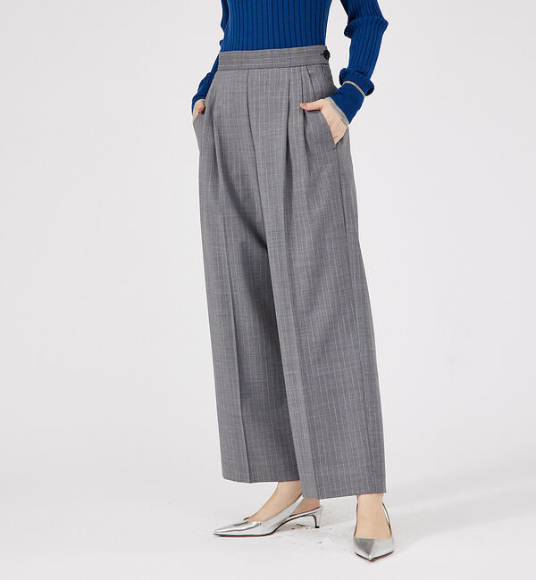 qualite「【セットアップ対応】ウールトロ2タックストレートパンツ」|その他|ストライプ