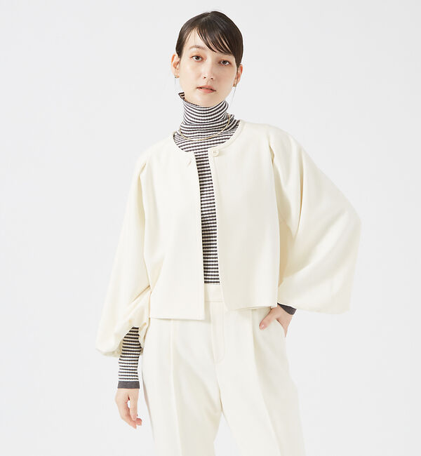 qualite「【セットアップ対応】ダブルクロスバルーンジャケット」|その他|アイボリー