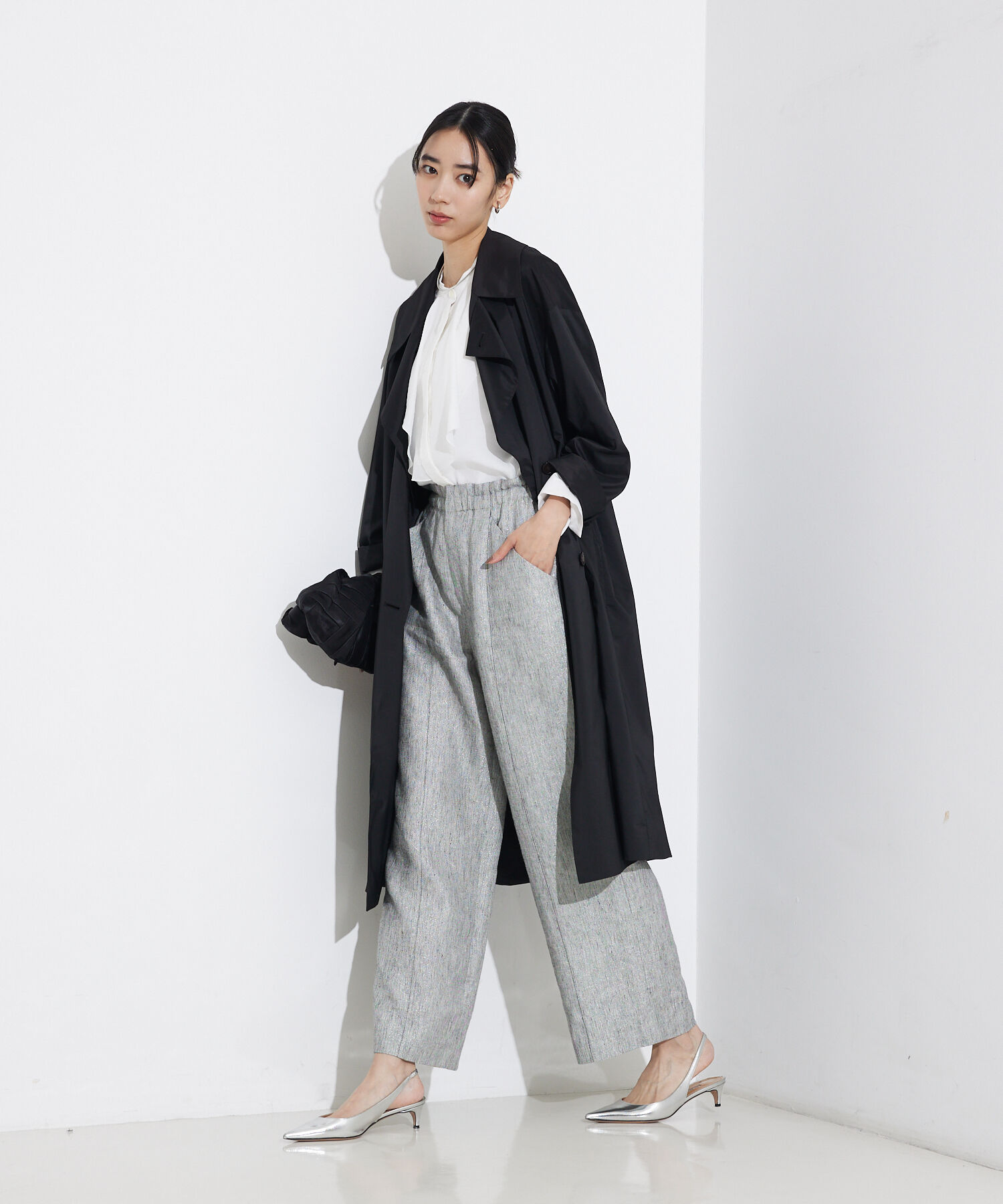 qualite「ライトタフタコート」|トレンチコート|