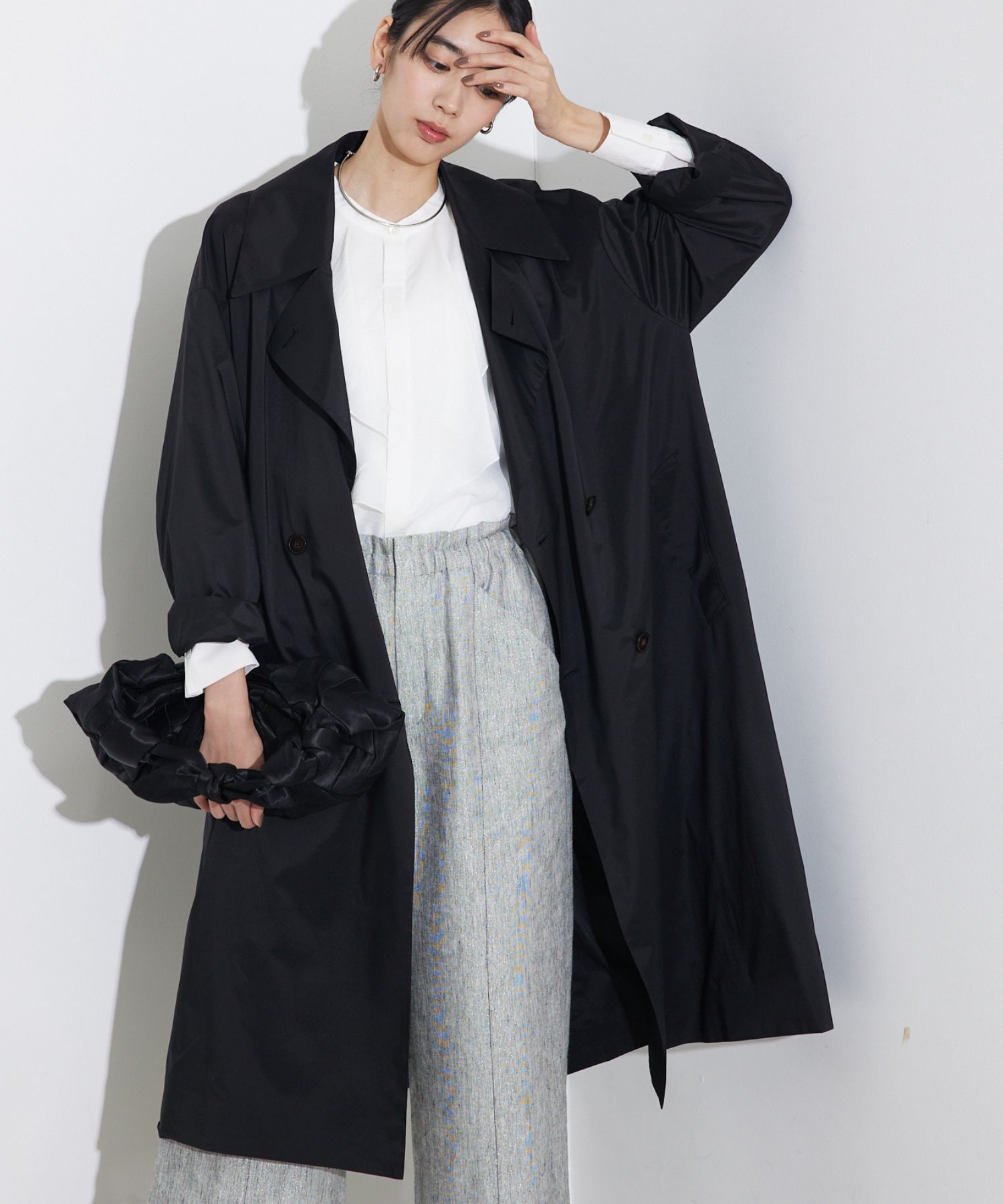 qualite「ライトタフタコート」|トレンチコート|