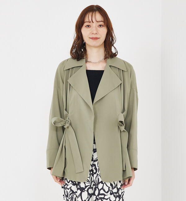 qualite「【撥水&times;軽やか】ボックスタックダブルジャケット」|トレンチコート|