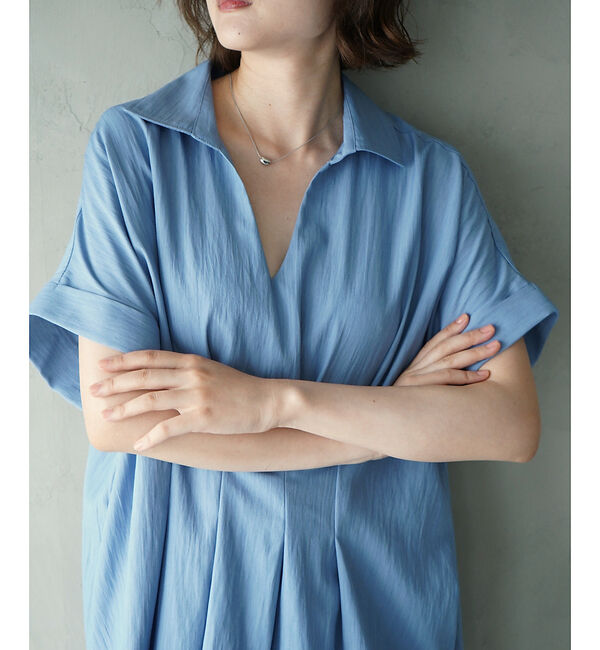 qualite「ウエストタックスキッパー半袖シャツ」|シャツ・ブラウス|