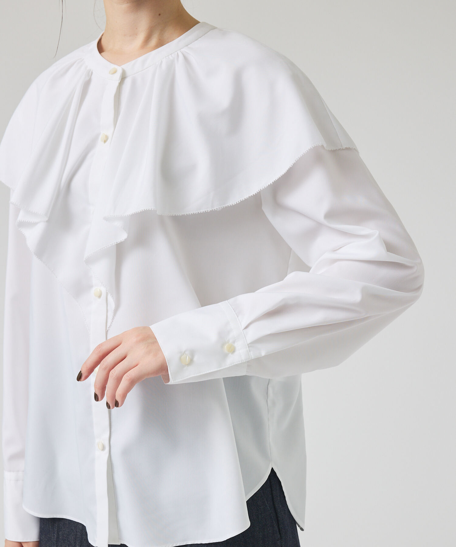 qualite「ラッフルショールブラウス」|シャツ・ブラウス|