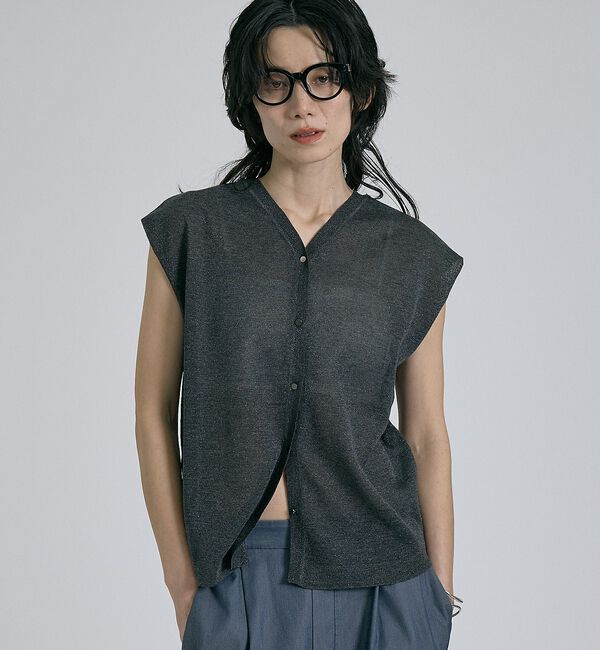 qualite「【前後着用可能！】ラメ2WAYニット」|ベスト・ジレ|