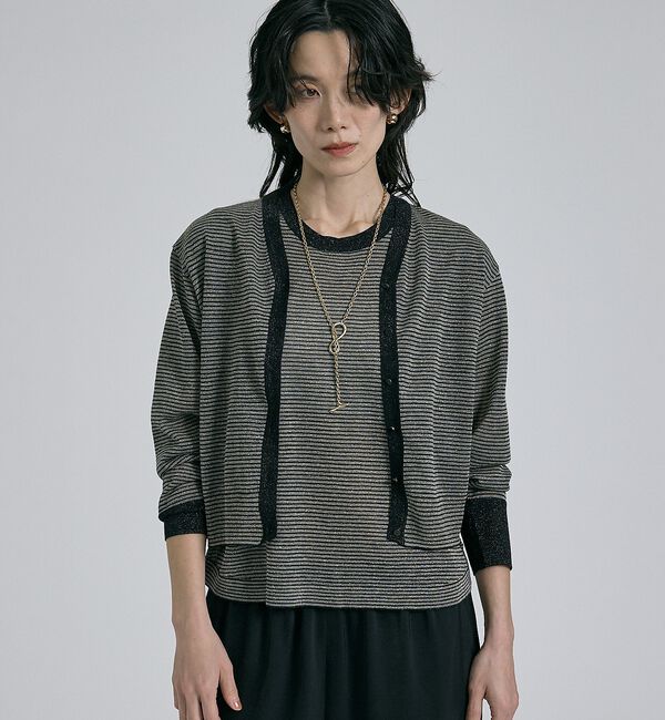 qualite「【前後着用可能！】ラメ2WAYニット」|ベスト・ジレ|