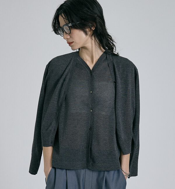 qualite「【昨年大人気アイテム！新色追加】ラメニットカーディガン」|カーディガン|