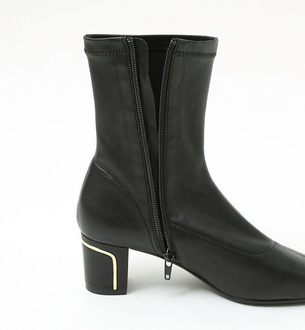 AU BANNISTER「【スノーソール/晴雨兼用】メタルラインヒールストレッチブーツ」|ショートブーツ|