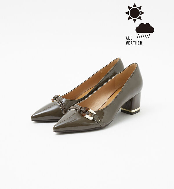 AU BANNISTER「【晴雨兼用】モチーフメタルラインパンプス」|レインシューズ|カーキ