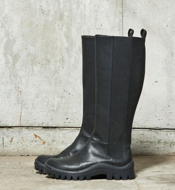 AU BANNISTER「【LAROUTE】サイドゴア ロング ブーツ」|ショートブーツ|ブラック