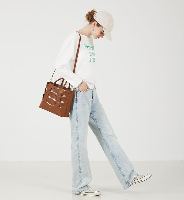 LOWELL things「Corde/レザーウェービーメッシュ2WAYトートバッグ」|トートバッグ|