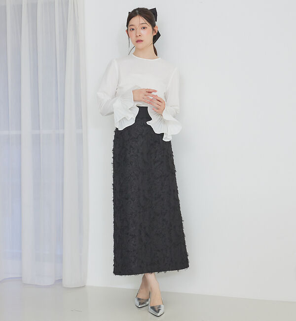 SELFIST「ウエスト切替ジャガードロングスカート」|スカート|