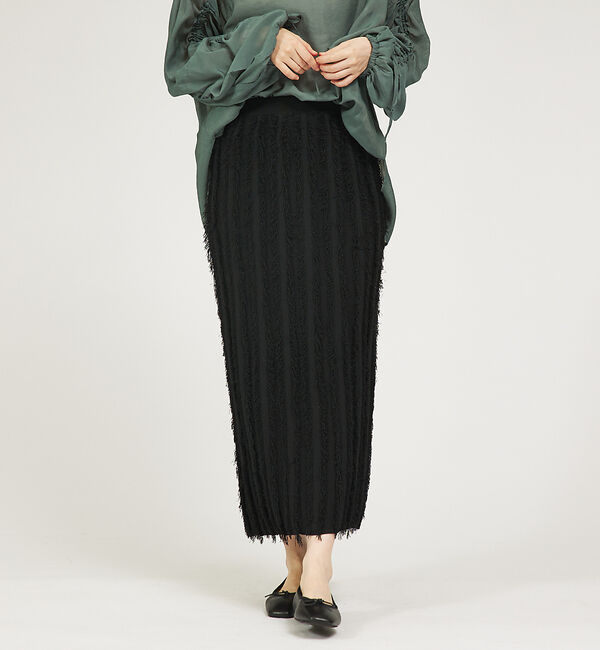 abahouse mavie「【WEB Domani掲載】【セットアップ対応】フリンジニットタイトスカート」|スカート|