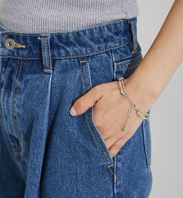 NOMINE「タック ボリューム デニムパンツ」|デニム|