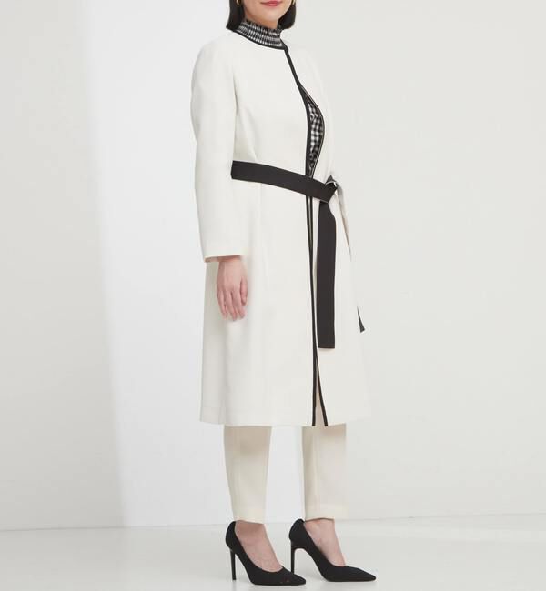 TIARA「バイカラーコート」|その他|ホワイト