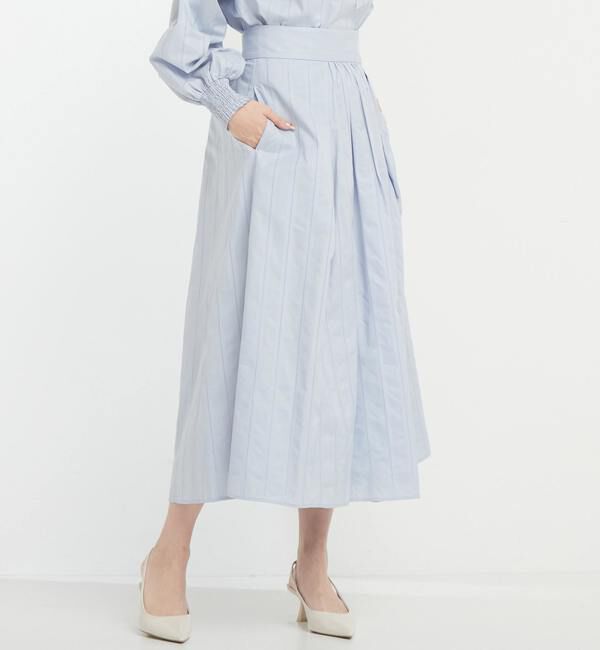 TIARA「リボンフレアスカート」|スカート|サックス